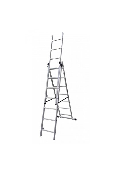 Drabest Scara aluminiu, 3 tronsoane, 7 trepte, max 150 kg, 4.23 m,