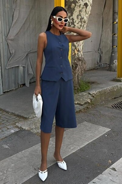 meisa Set Viscon cu pantaloni scurți și vestă 10167