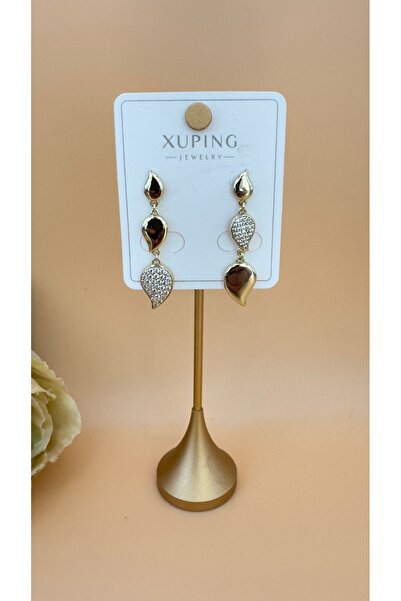 XUPING JEWELRY Zirkon Taşlı Yaprak Sallantılı Model Küpe