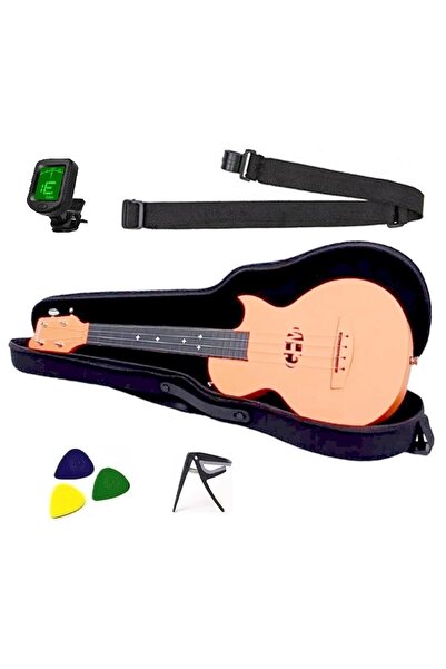 Tekin müzik Longa Profesyonel Carbon Fiber Ukulele Seti ( Turuncu )