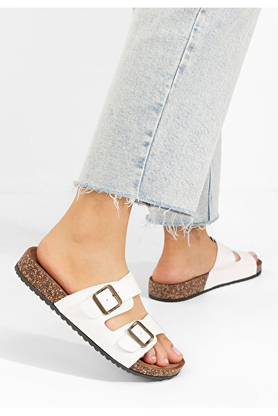 B T Shoes Bílé pantofle dámské Janeti