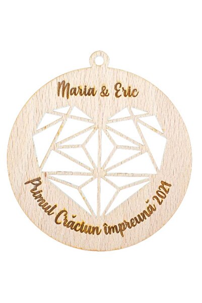 OEM Glob de Craciun Personalizat Cuplu HH894 din Lemn Model Primul Craciun Im...