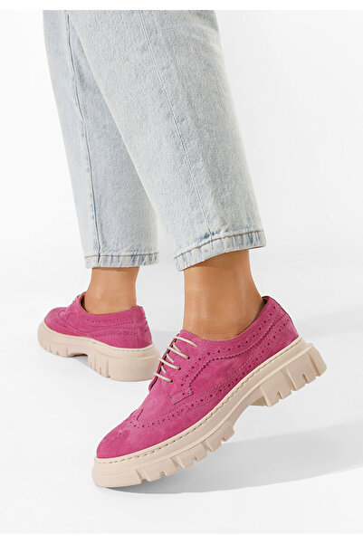 B T Shoes Fuchsiové kožené lodičky Henisa