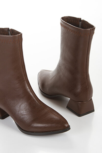 Satenora Γυναικείες μπότες με χαμηλό τακούνι Vera Boot Brown