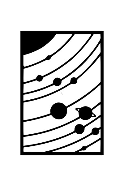 OEM Decor perete Sistem Solar HH687 din lemn - 37 L x 55 H (cm)