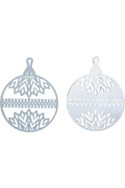 OEM Set 2 globuri de Craciun HH882 din Lemn Model Traditional de Craciun