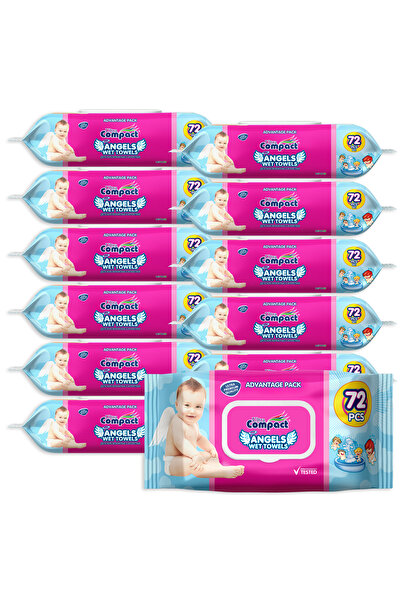 Ultra Compact Set 12 x Șervețele umede ANGELS BABY Ultra Compact, 72 buc - To...