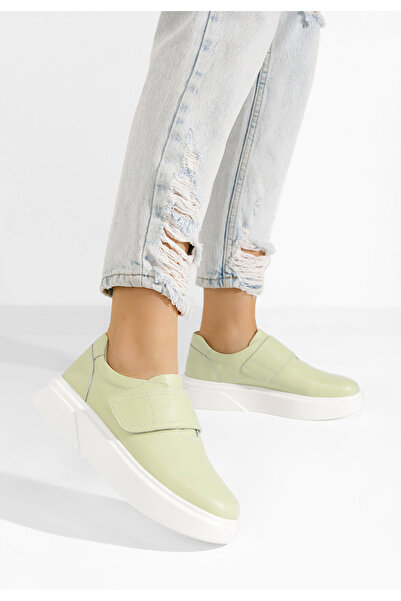 B T Shoes Limetkové kožené poltopánky dámske Kally