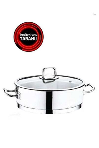 SAFINOX Vision 22x8 Cm İndiksiyon Basık Çelik Tencere