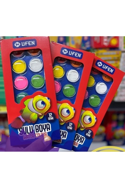 Modellino 12 Renk Büyük Tablet Fırça Hediyeli Ufen Sulu Boya - 1 Paket