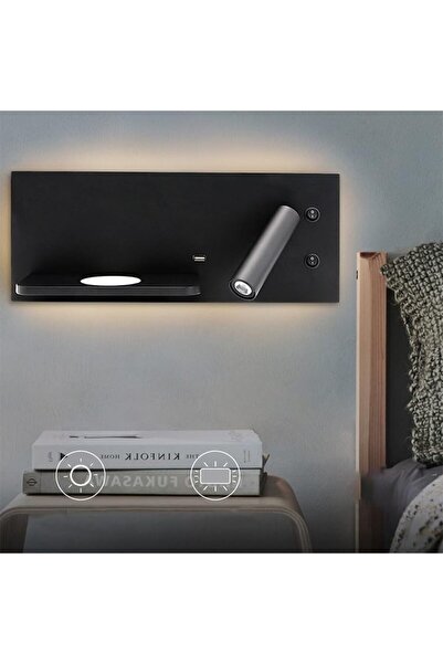 Generic مصباح حائط لاسلكي مزود بشاحن USB 5 فولت وإضاءة حائطية للوحة رأس السري...