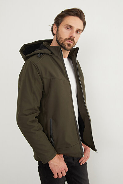 Fulla Moda Υφασμάτινο μπουφάν με φερμουάρ με τύπωμα για εξωτερικούς χώρους