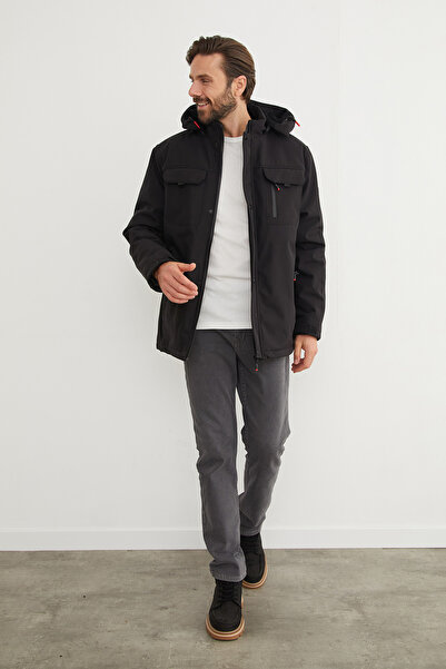 Fulla Moda Plus Size Hooded Coat with Pockets