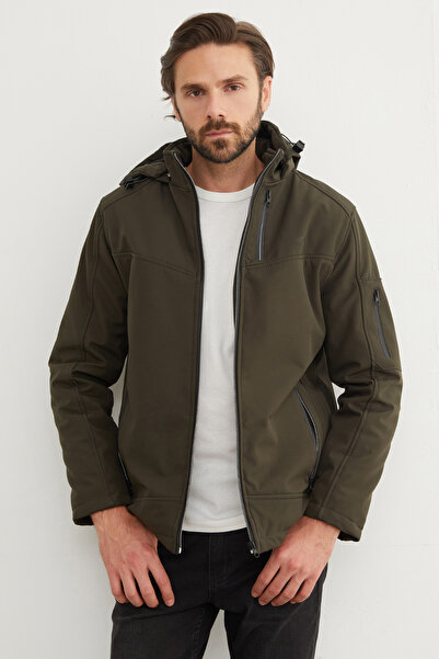 Fulla Moda Υφασμάτινο μπουφάν με φερμουάρ με τύπωμα για εξωτερικούς χώρους