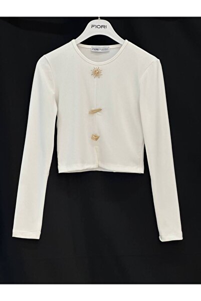 Fiori Drapeli Long Sleeve Blouse with Sun Protection Accessories