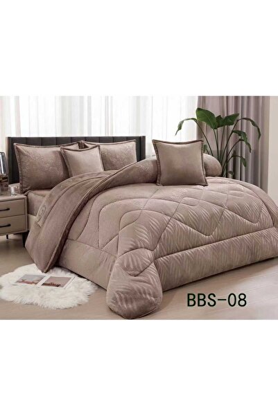 Gerenic مفرش ملكي 6 قطع نفرين شتوي وجهين وجه مخمل وجه فرو مقاس كينج 230x250 سم