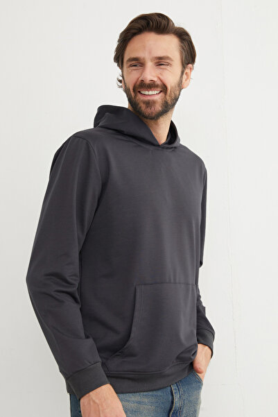 Fulla Moda Φούτερ τσέπης καγκουρό με κουκούλα