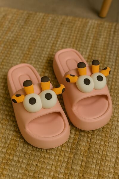 Ecrou Pink Giraffe Cartoon Women's Slippers