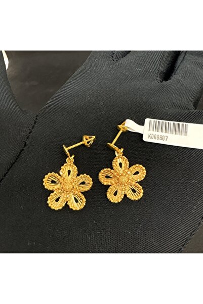 paksoy kuyumculuk 22 Ayar Altın Küpe Dorikalı Papatya Tasarım 5.09gr Kadın - K000807