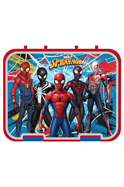 TINY WHEEL صندوق غداء تريتان بأربعة أقسام وقفل مزدوج من مارفل سبايدرمان