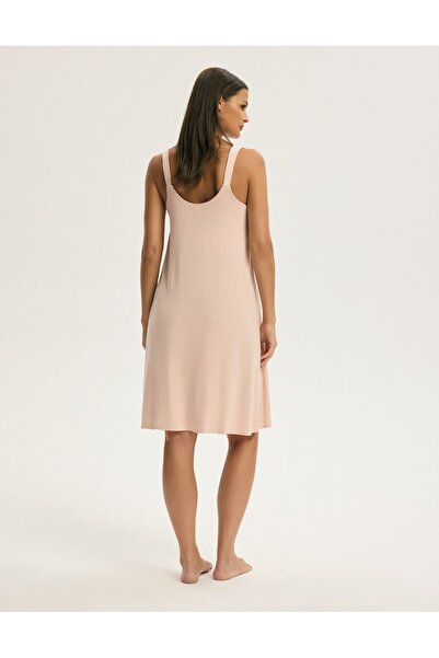 ESOTIQ Cămașă de noapte pentru femei, fără mâneci, cu bretele decorative, din viscoză, confortabilă | Carmona