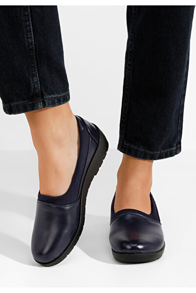 B T Shoes Tmavě modré dámské polobotky Edana