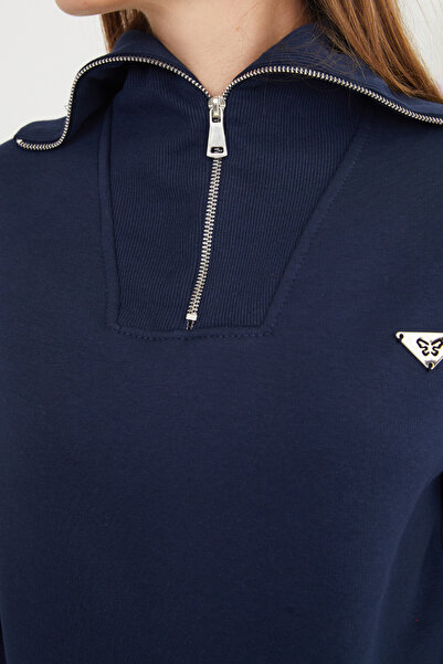 Fulla Moda Φούτερ με μεταλλικό σήμα τριγωνικού σχήματος με 3 κλωστές