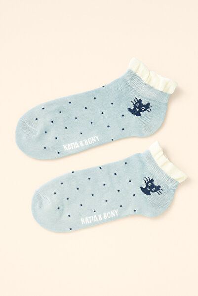 Katia&Bony Çocuk Puantiyeli Step Çorap Yeşil