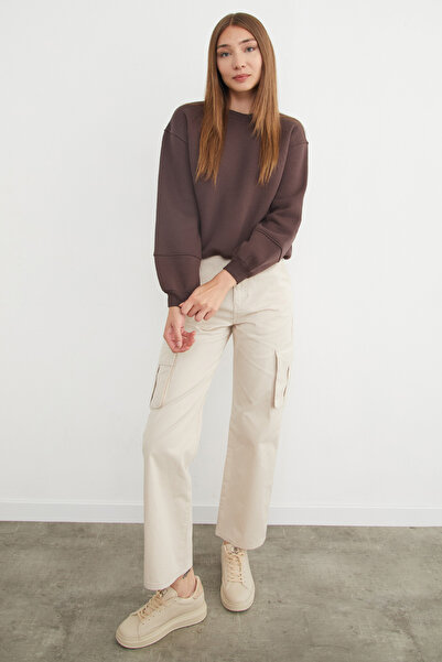 Fulla Moda Φούτερ με λαιμόκοψη 3 νημάτων Basic