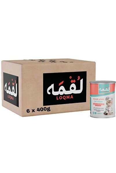 Loqma دجاج وبط في مرق للقطط البالغة، 6 × 400 جرام