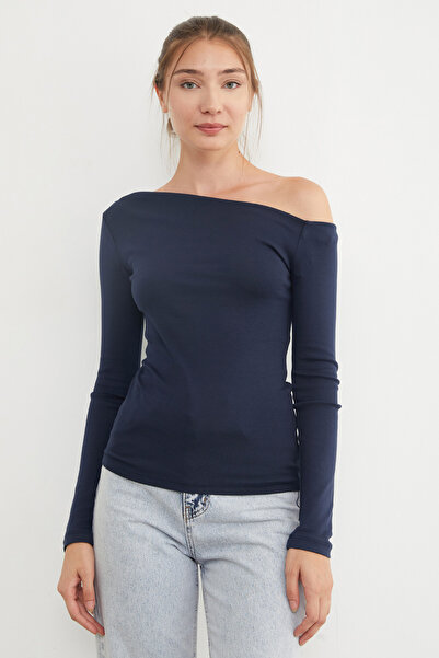 Fulla Moda Basic Boat Neck Modal Blouse