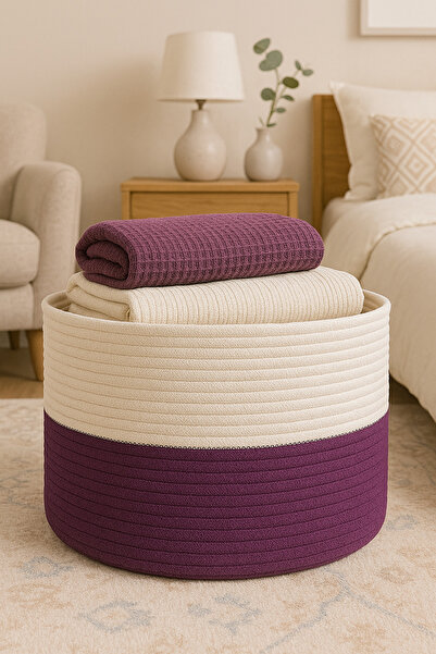 MaVaux سلة أماتيراسو الحبلية – 40×30 سم – منظم ديكور ومتعدد الأغراض بمقبض ذات...