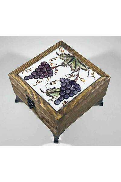 Çini Evi صندوق مجوهرات خشبي بتصميم العنب، رمز للثراء والبركة