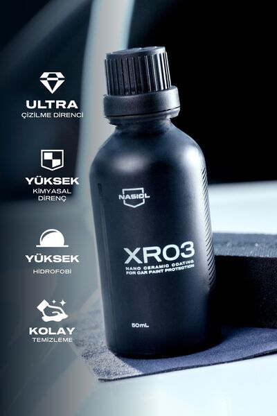 Nasiol XR03 Araç Nano Seramik Kaplama ve Boya Koruma-1,5 Yıl Dayanım-50ml-Su İtici-Çizik Önleyici