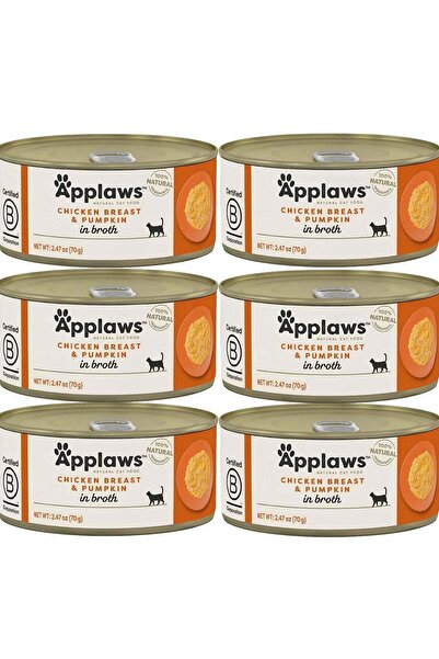 Applaws طعام رطب – صدور دجاج مع مرق اليقطين لجميع مراحل الحياة (6 × 70 جم)