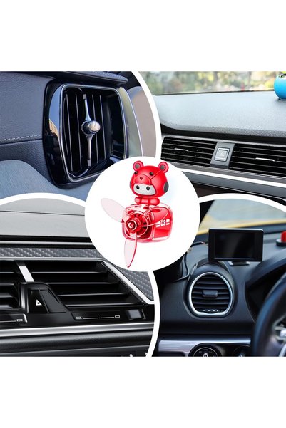 Mega Oto Market زينة مكيف الهواء على شكل مروحة، مشبك معطر للسيارة، تميمة منعشة للهواء باللون الأحمر