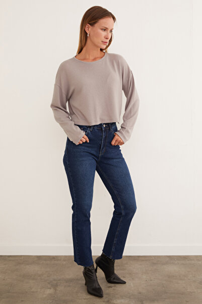 Fulla Moda Pulover de tricotat subțire cu gât de bicicletă de bază