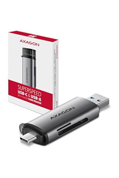 Axagon Cititor de carduri CRE-SAC, SD/Micro SD, USB-C/USB-A (Gri)