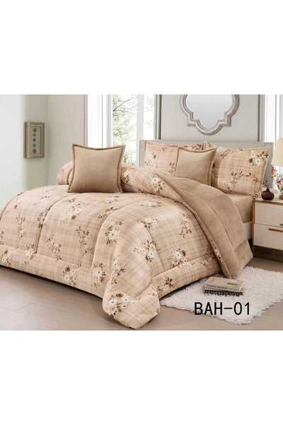 Gerenic مفرش سرير نفرين شتوي 6 قطع وجهين وجه مخمل وجه فرو مقاس 230x250 سم