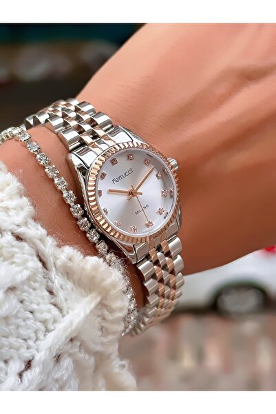 Ferrucci Steel Cord Minimal Case Women's Watch 3 Atm Waterproof 2 Years Warranty