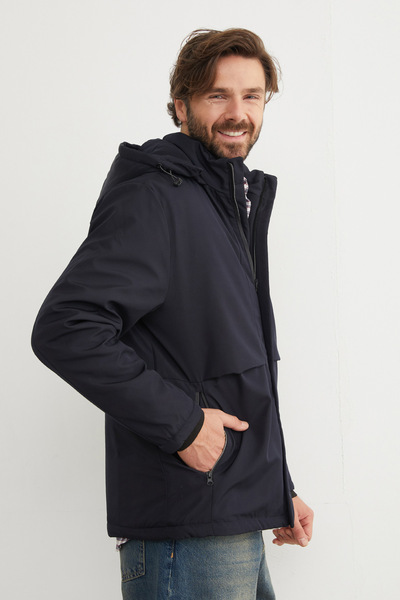 Fulla Moda Куртка з капюшоном на блискавці та кишенями з водонепроникною підкладкою