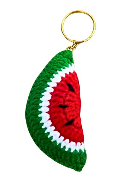 Hazek & Ebruli.co إكسسوار سلسلة مفاتيح على شكل شريحة بطيخ من هازيك، مقاس 7.5 ...