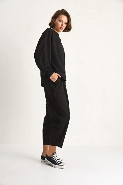 Bianco Lucci Women's Crew Neck Oversize Top and Bottom Set 60284065