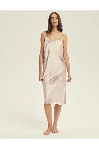 ESOTIQ Cămașă de noapte pentru femei, rochie de noapte din satin, fără mâneci, midi, feminină și senzuală | Capriccio