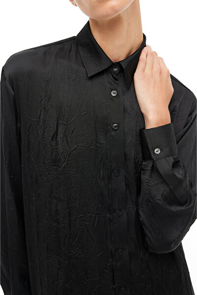 Perspective Black Jatus Regular Fit Shirt Collar Long Sleeve Shirt