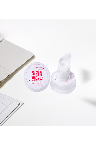 HandyTowel Kişiye Özel Baskılı Bas Bekle Mendil – Etkinlik, Fuar ve Promosyonlar İçin 50 Adet