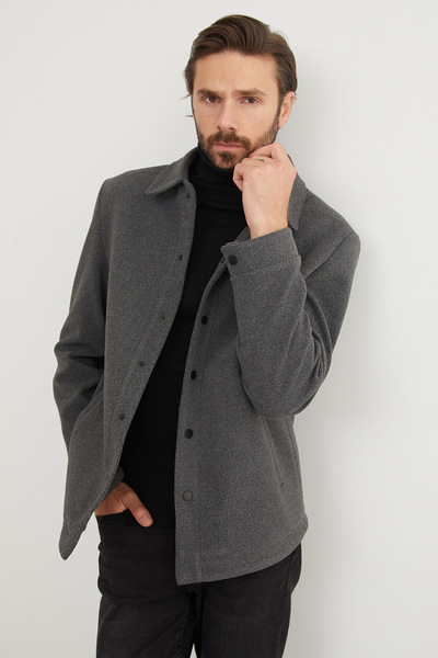 Fulla Moda Παλτό με διπλή τσέπη και κουμπωτά κουμπώματα