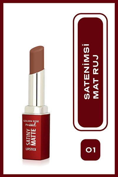 Golden Rose Mood Satiny Matte Lipstick No: 01 Bare Nude - Nemlendirici Mat Ruj