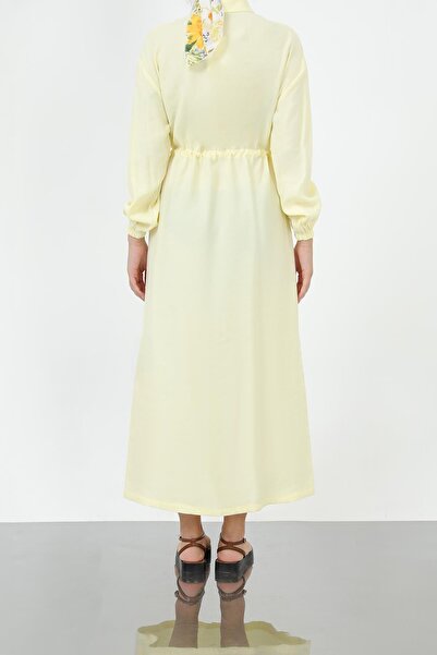 Loreen Women's Gathered Waist Polo Neck Dress – 20693Elb - Yellow