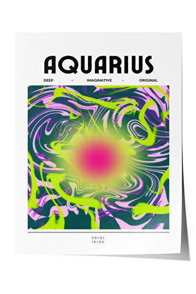 Zestia Poster fără ramă, Astrologie Vărsătorul, Poster decorativ pentru camer...